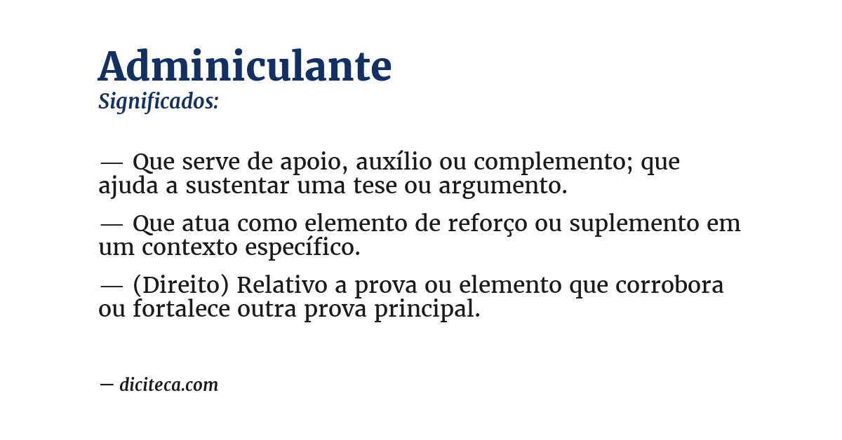 Significado de adminiculante