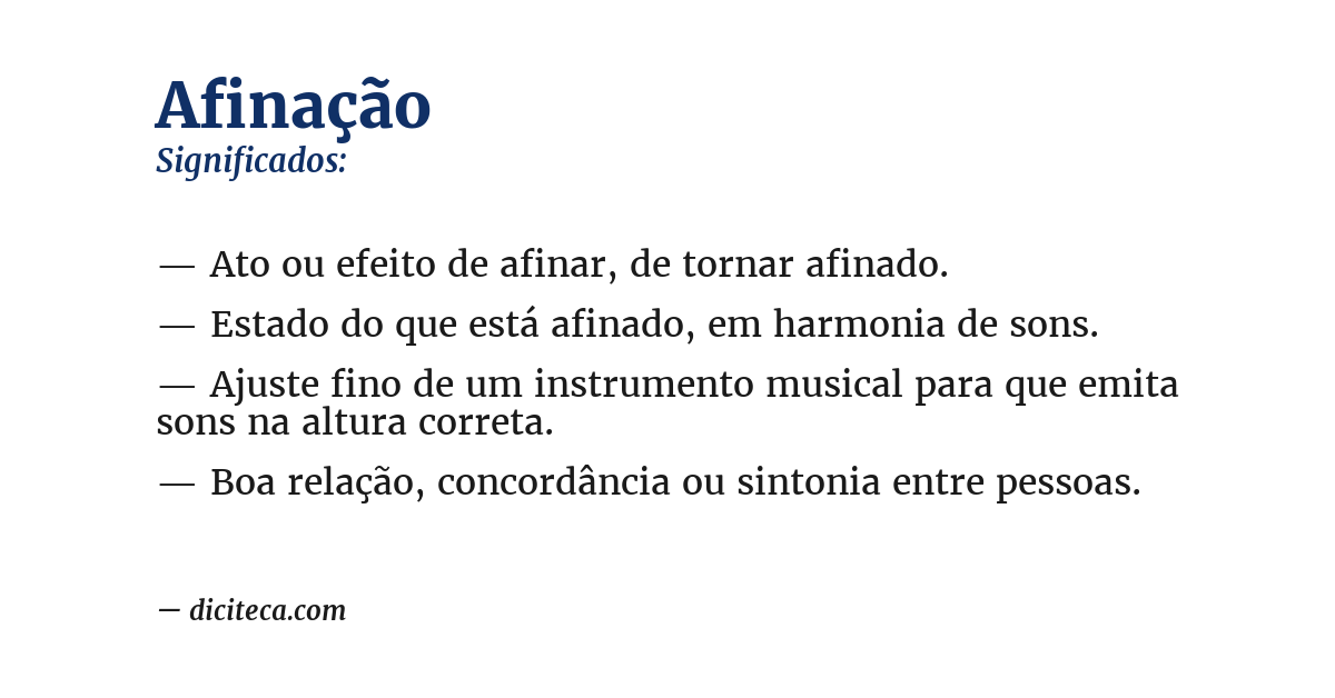 Significado de afinação
