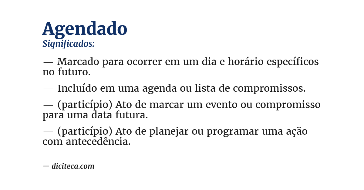 Significado de agendado