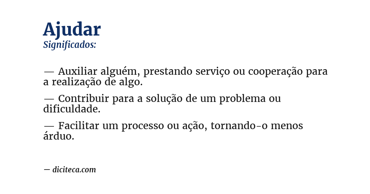 Significado de ajudar