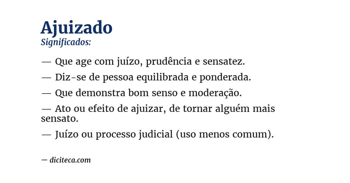 Significado de ajuizado