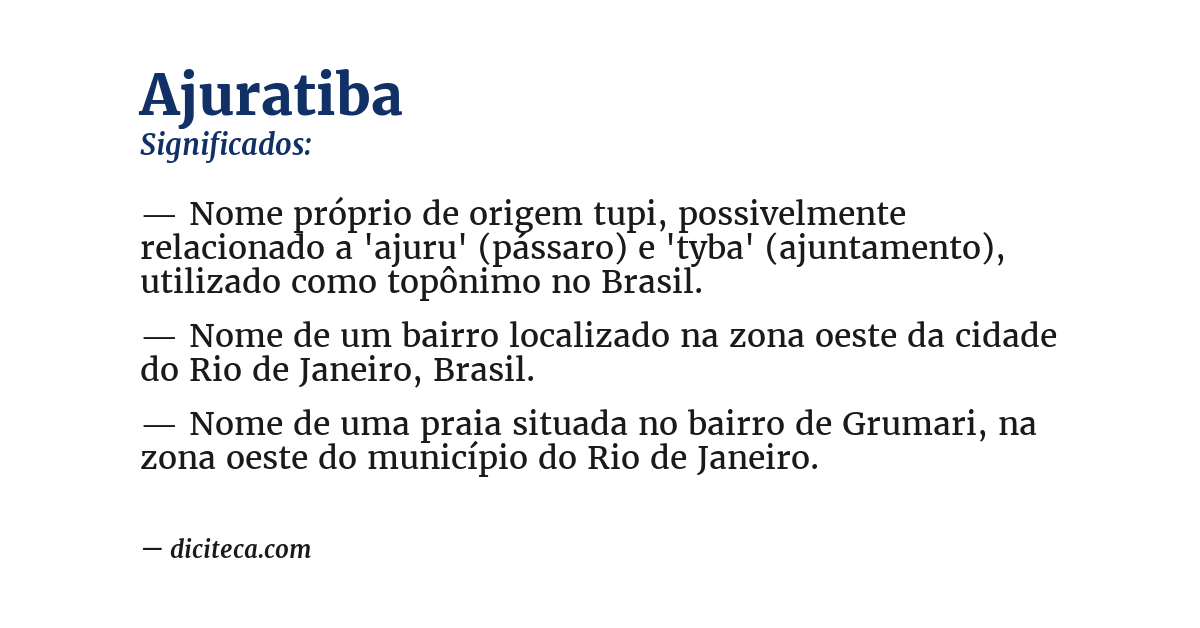 Significado de ajuratiba