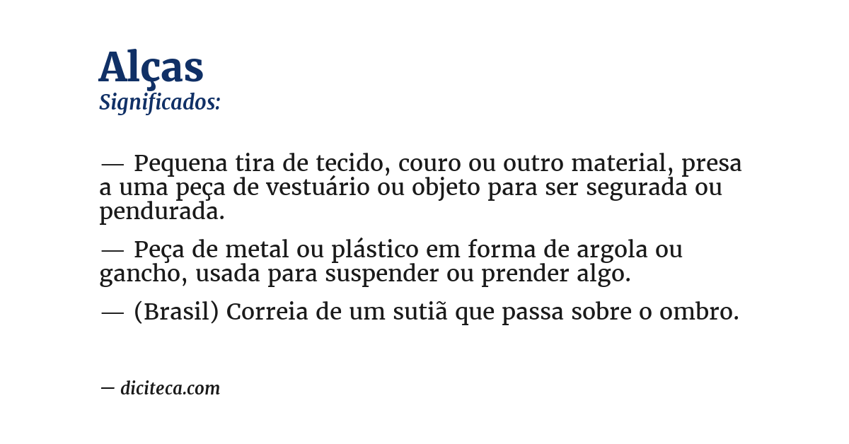 Significado de alças