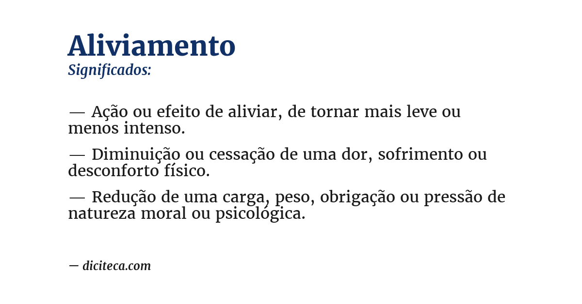 Significado de aliviamento