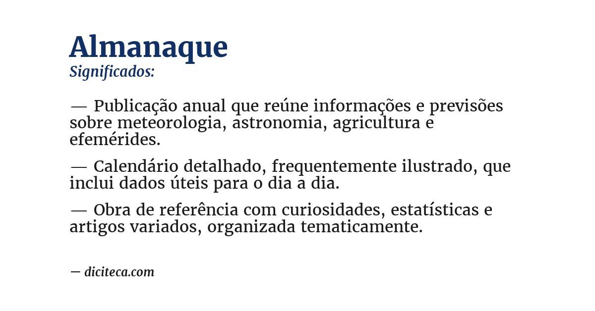 Significado de almanaque