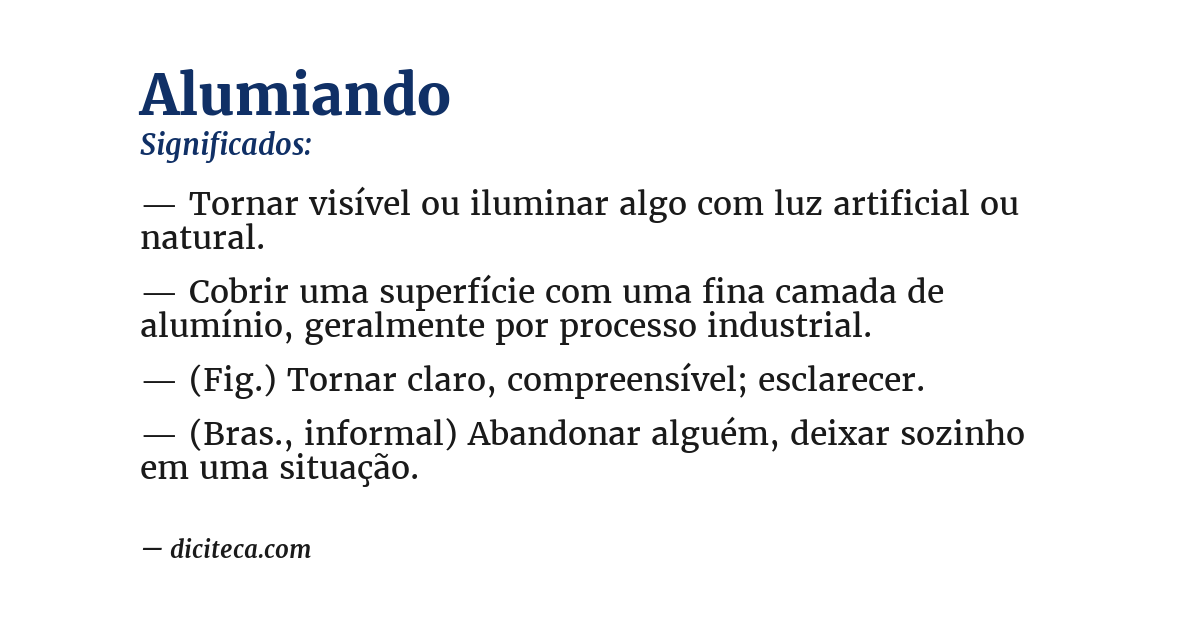 Significado de alumiando
