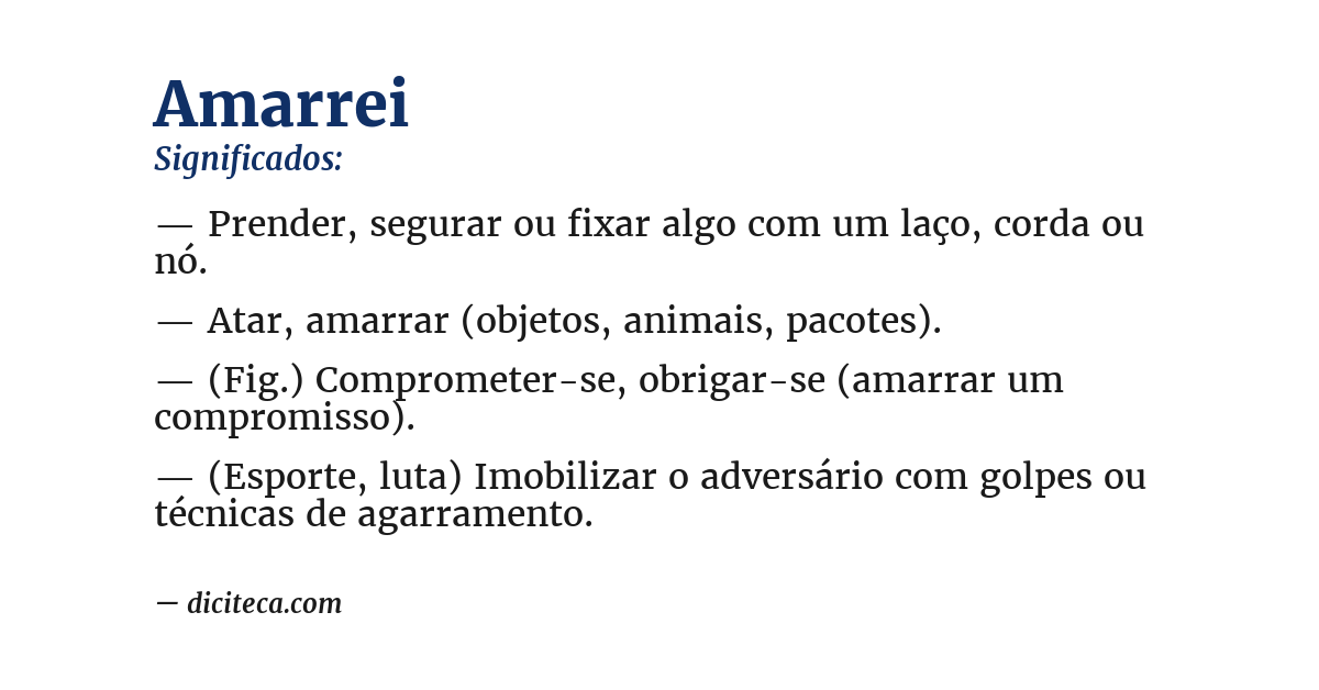 Significado de amarrei