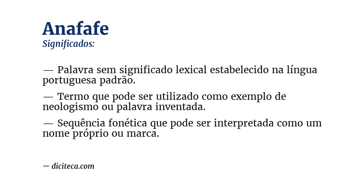 Significado de anafafe