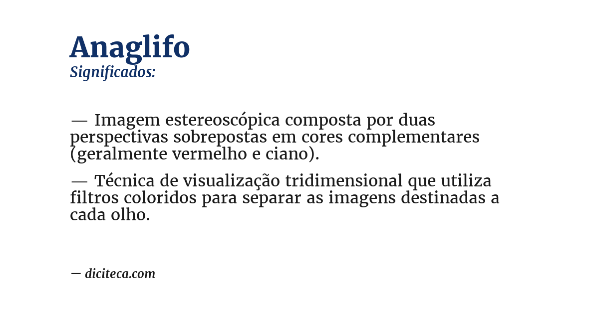 Significado de anaglifo