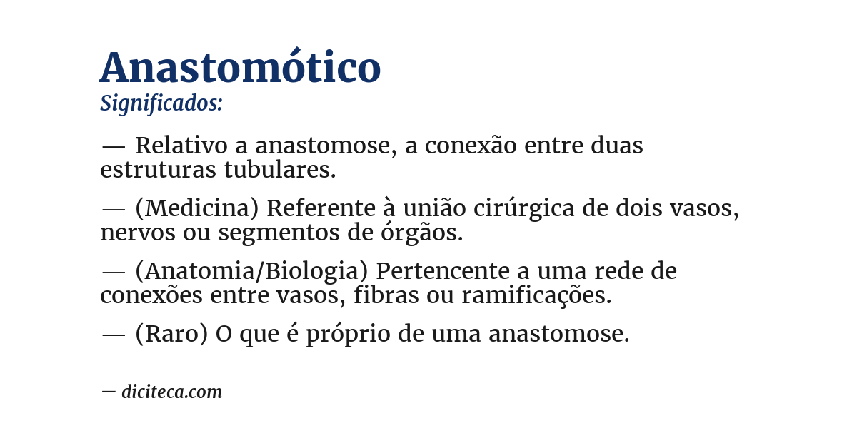 Significado de anastomótico