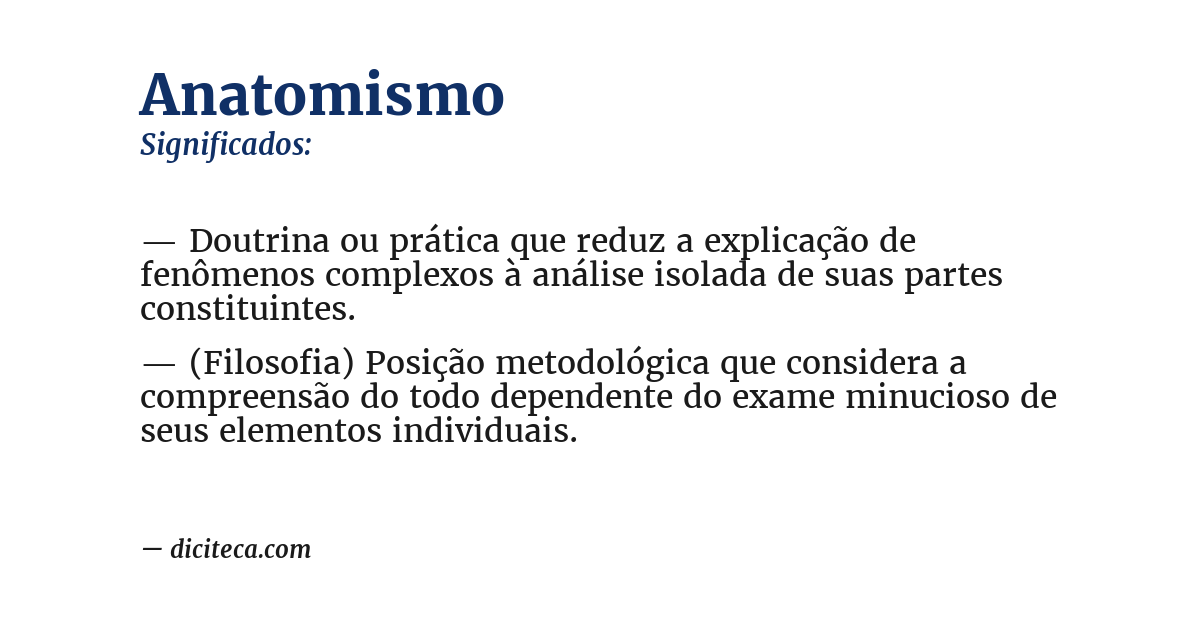 Significado de anatomismo