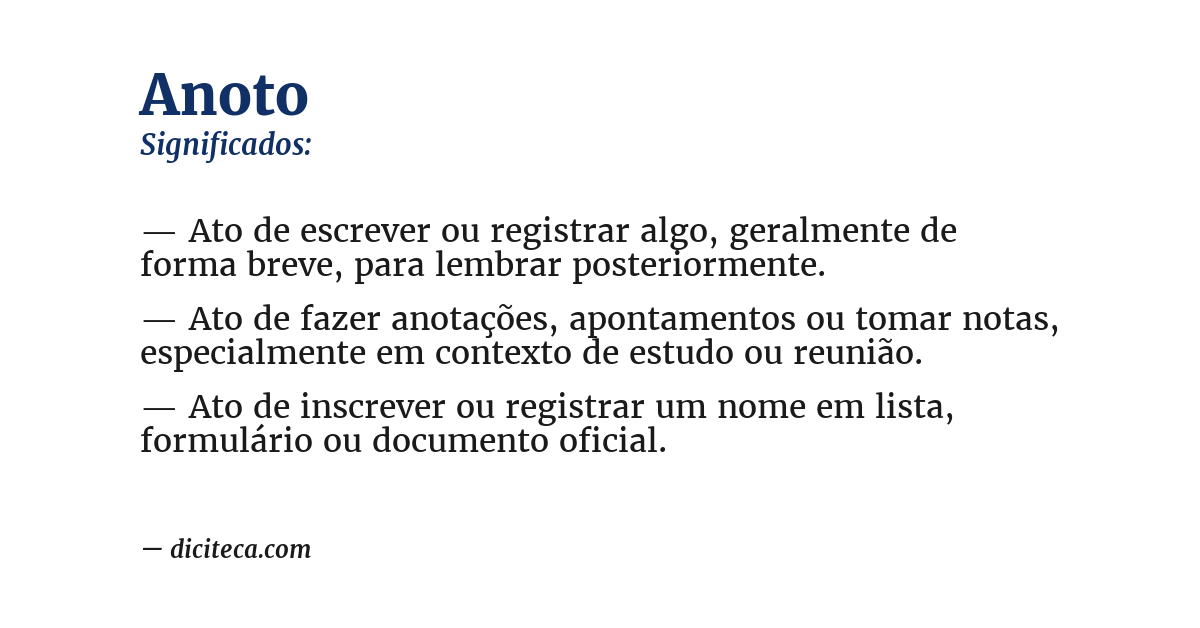 Significado de anoto