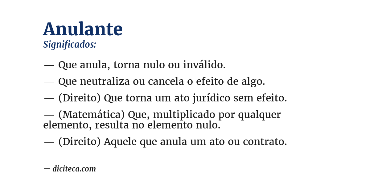 Significado de anulante