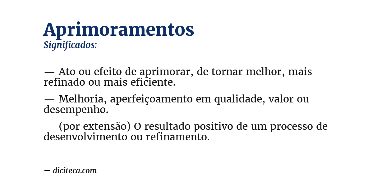 Significado de aprimoramentos