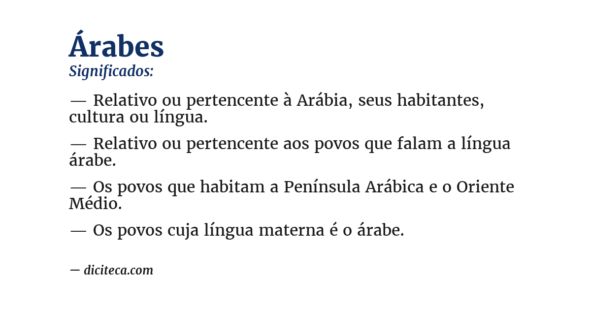 Significado de árabes