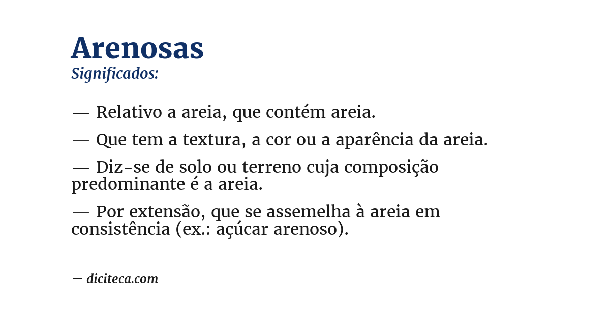 Significado de arenosas