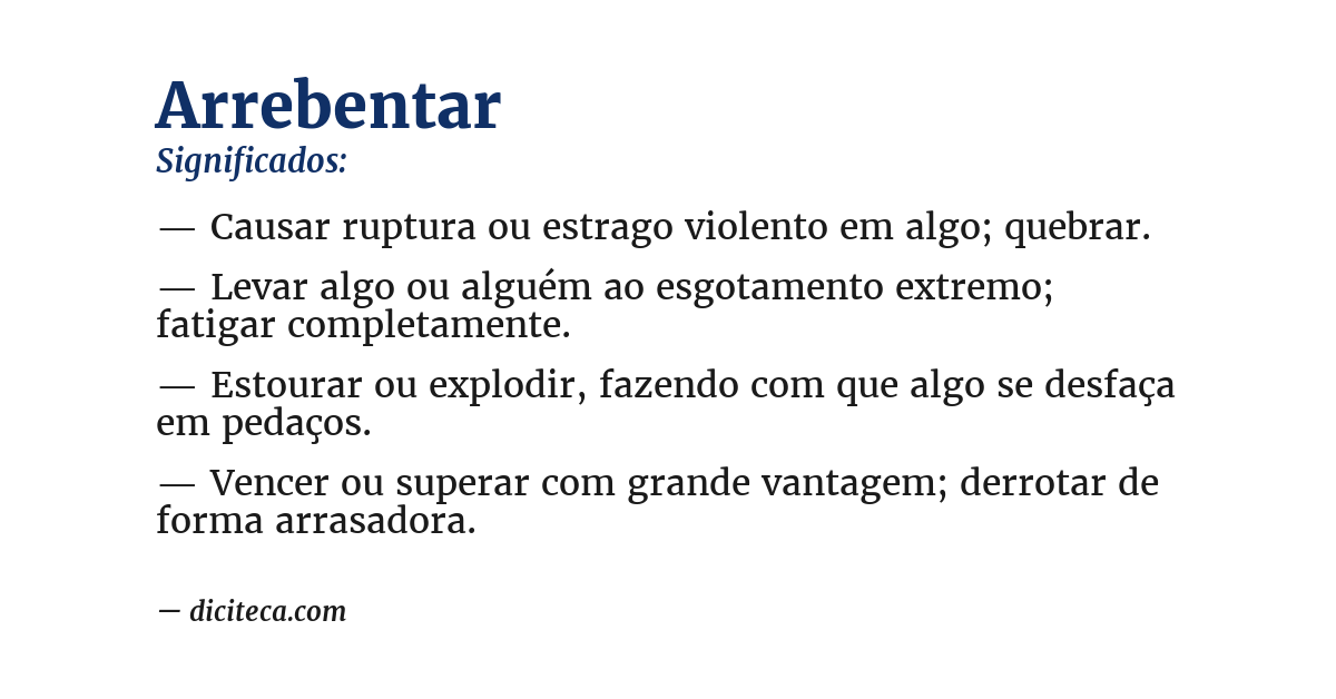 Significado de arrebentar