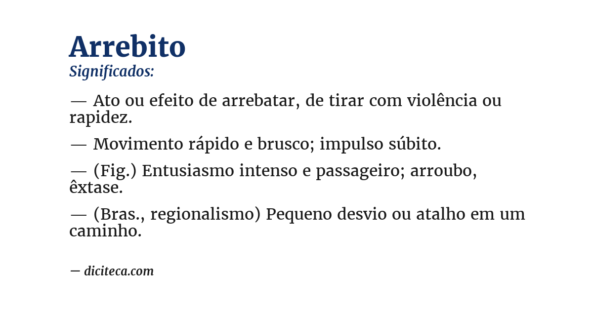Significado de arrebito