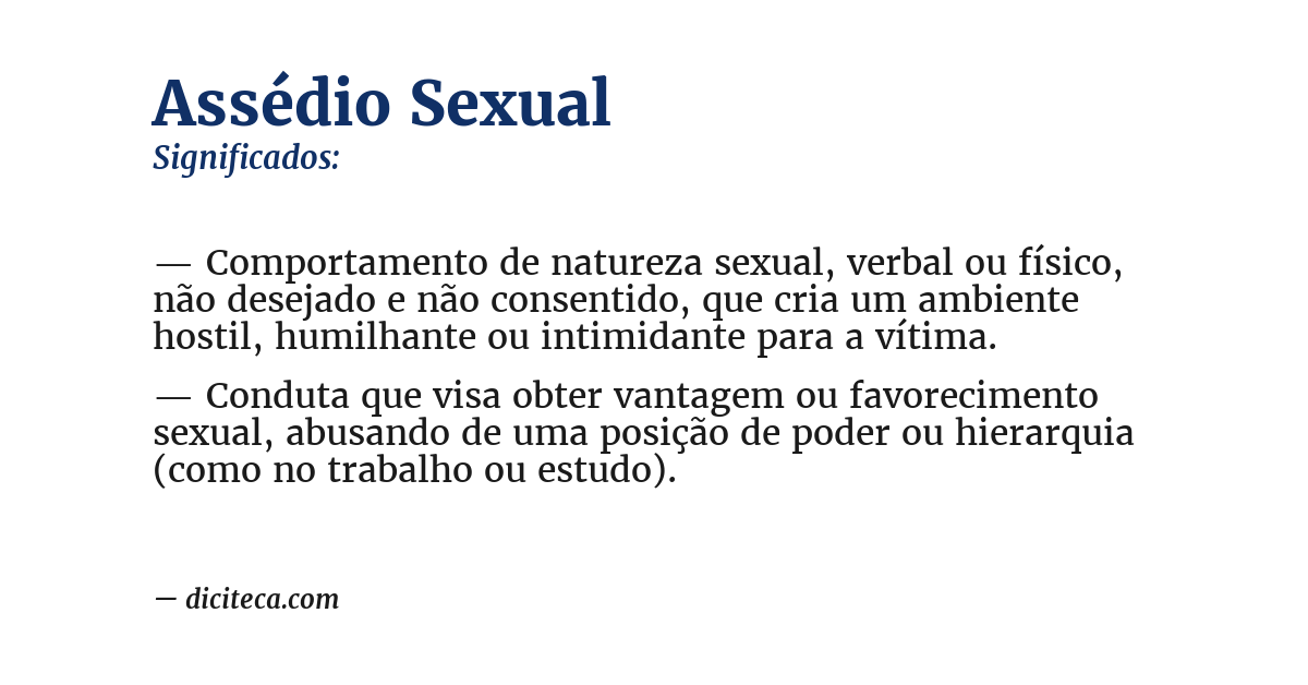 Significado de assédio sexual