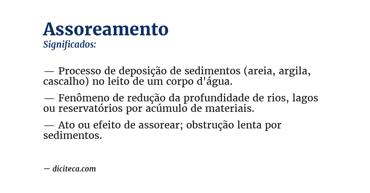 Significado de assoreamento