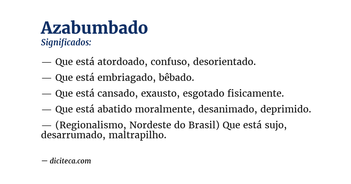 Significado de azabumbado