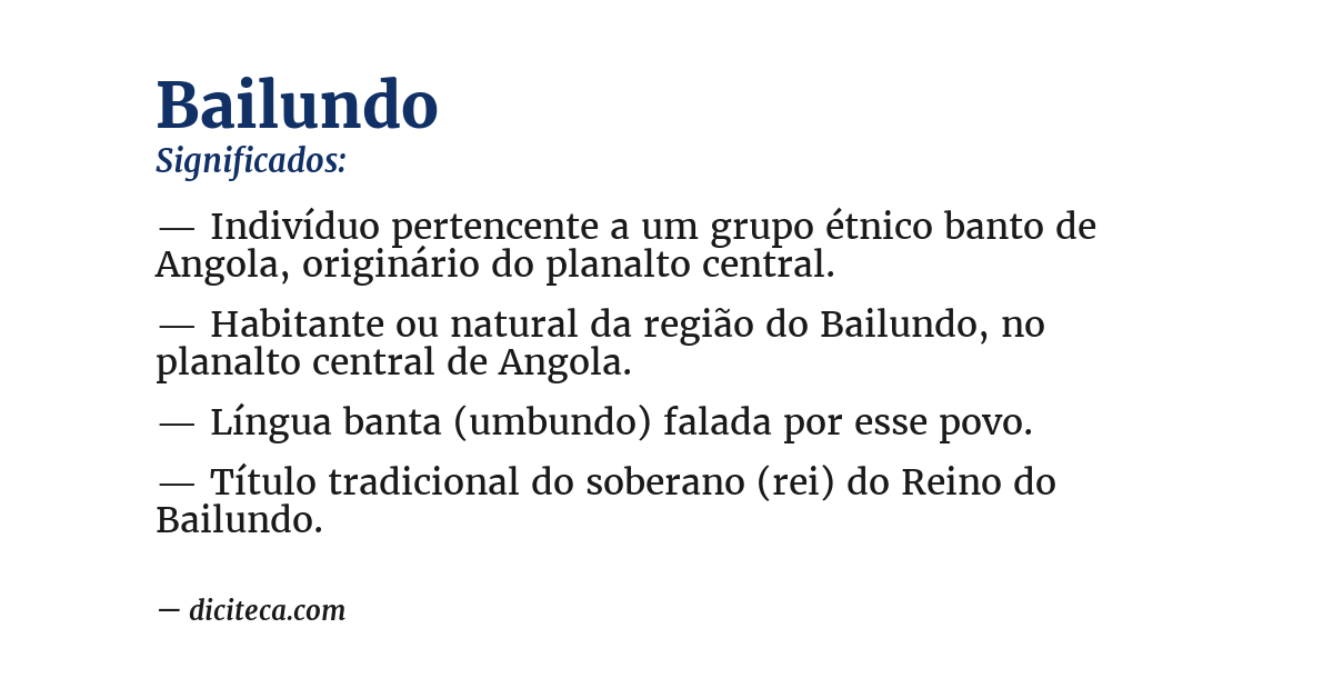 Significado de bailundo