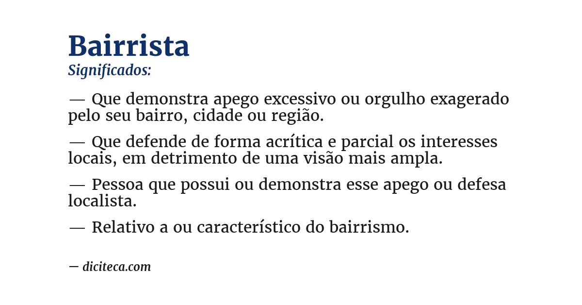 Significado de bairrista