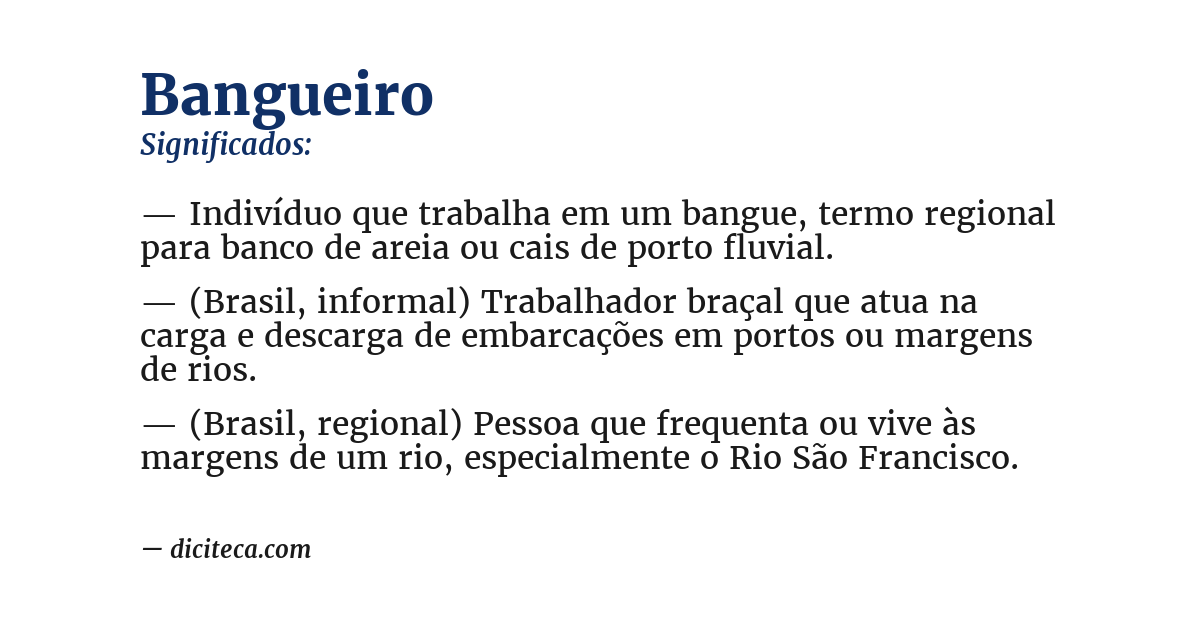 Significado de bangueiro
