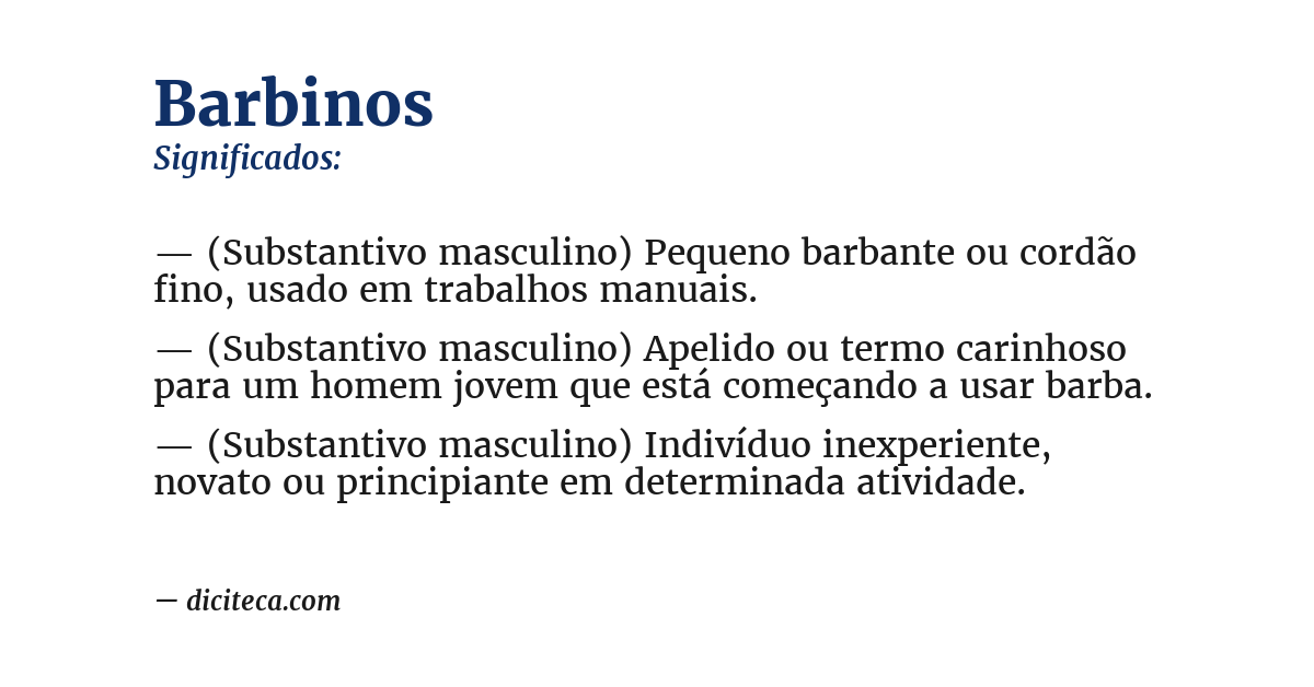Significado de barbinos