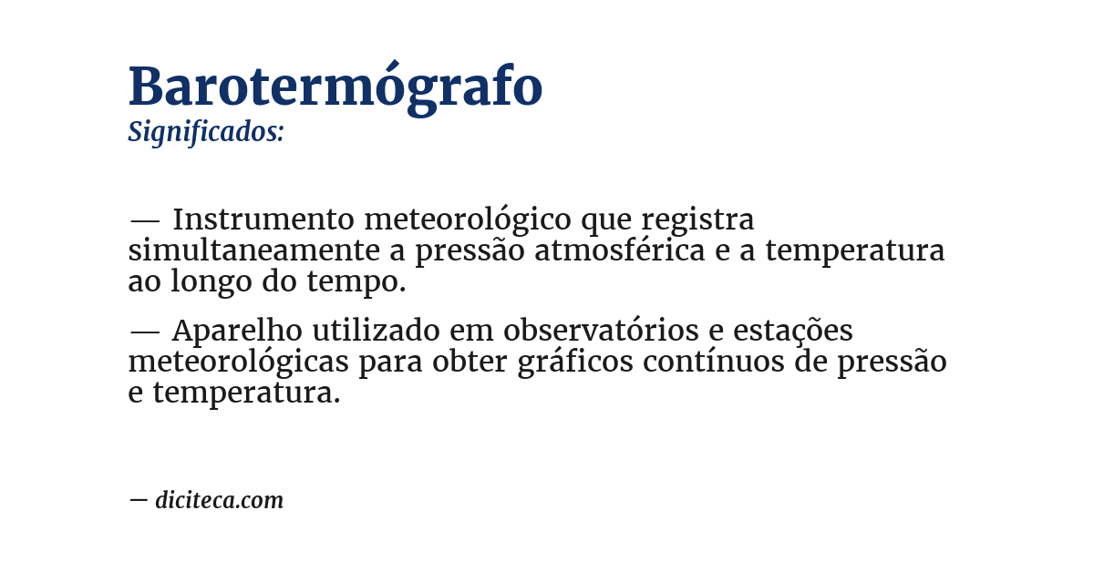 Significado de barotermógrafo