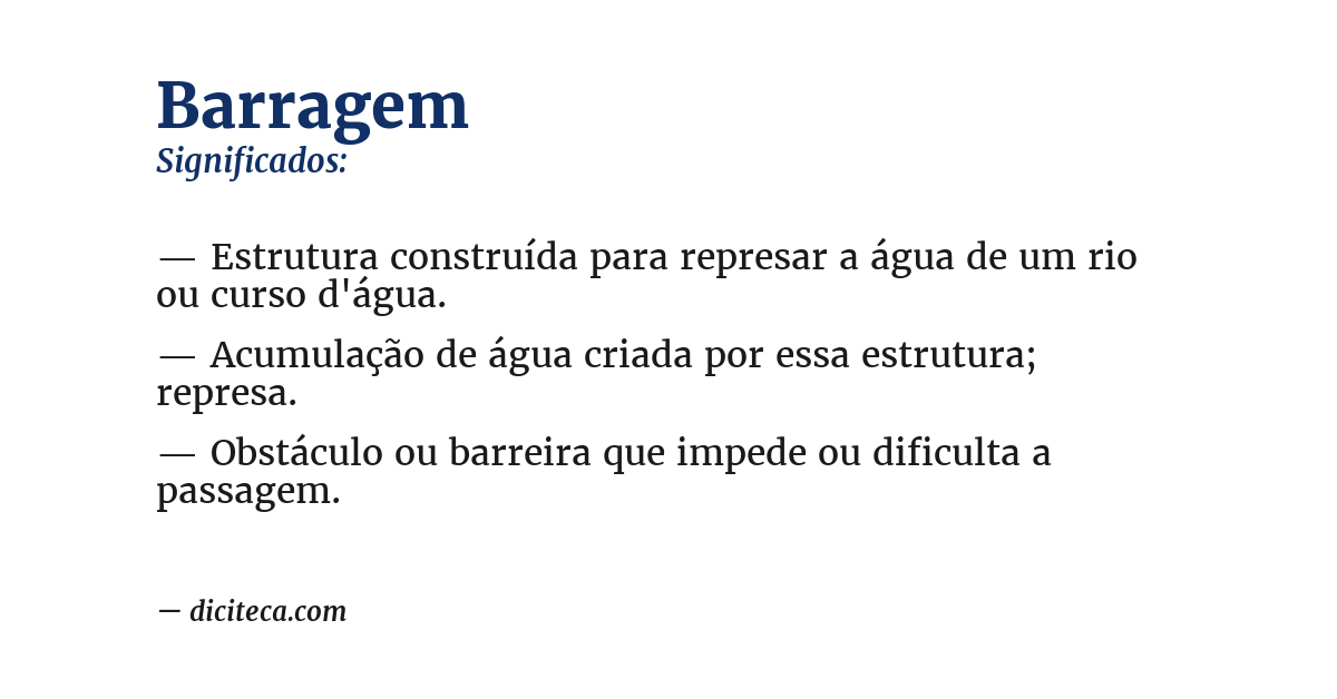 Significado de barragem