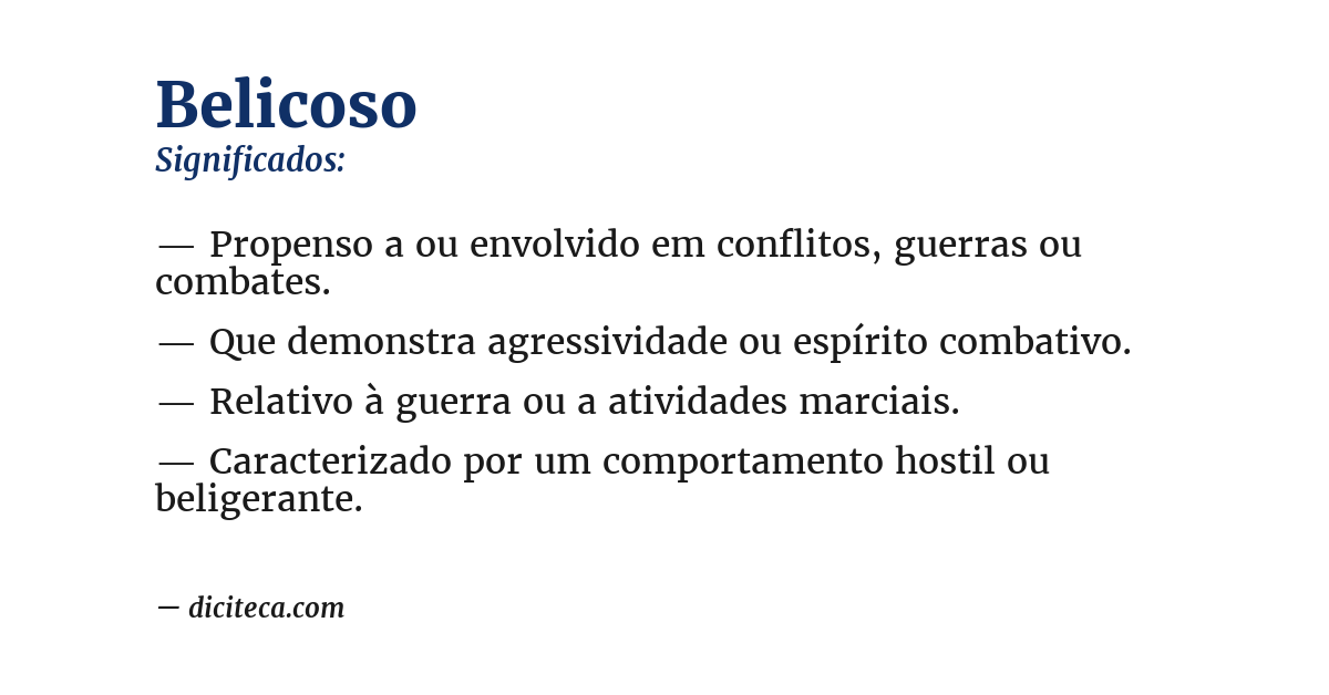 Significado de belicoso