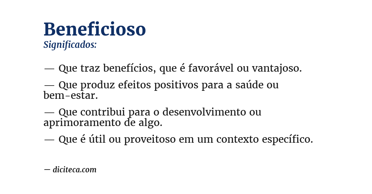 Significado de beneficioso