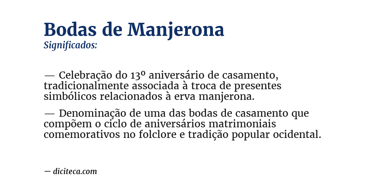 Significado de bodas de manjerona