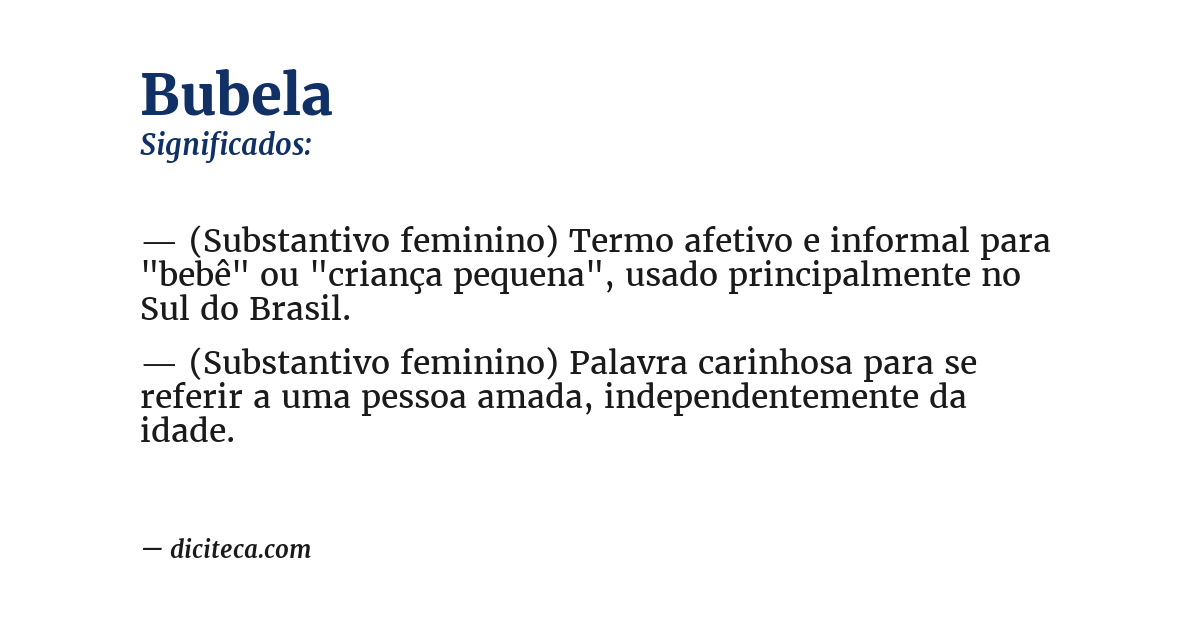 Significado de bubela