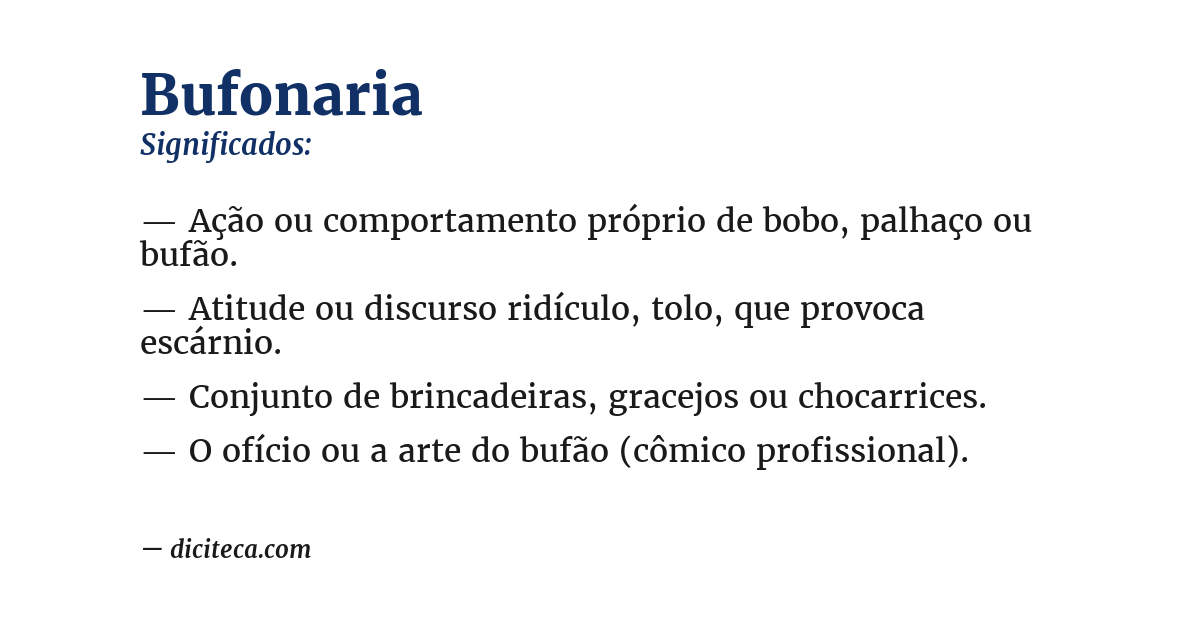 Significado de bufonaria