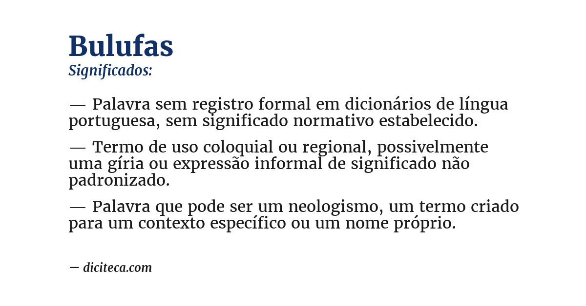 Significado de bulufas