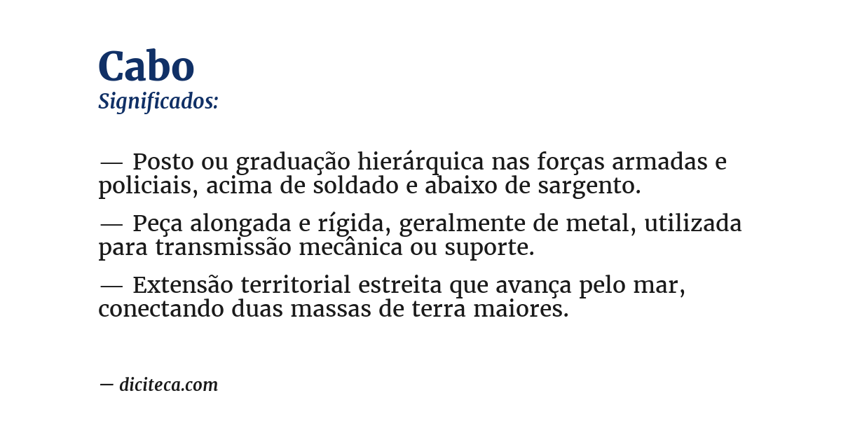 Significado de cabo
