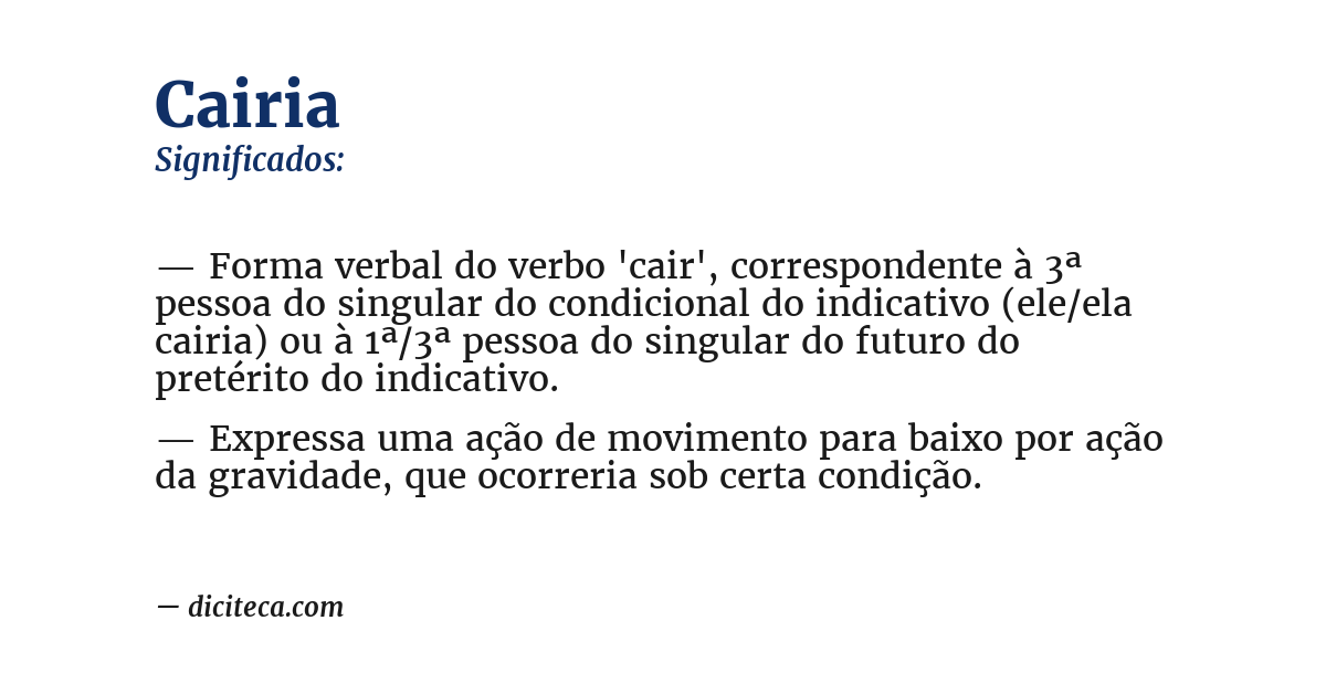 Significado de cairia