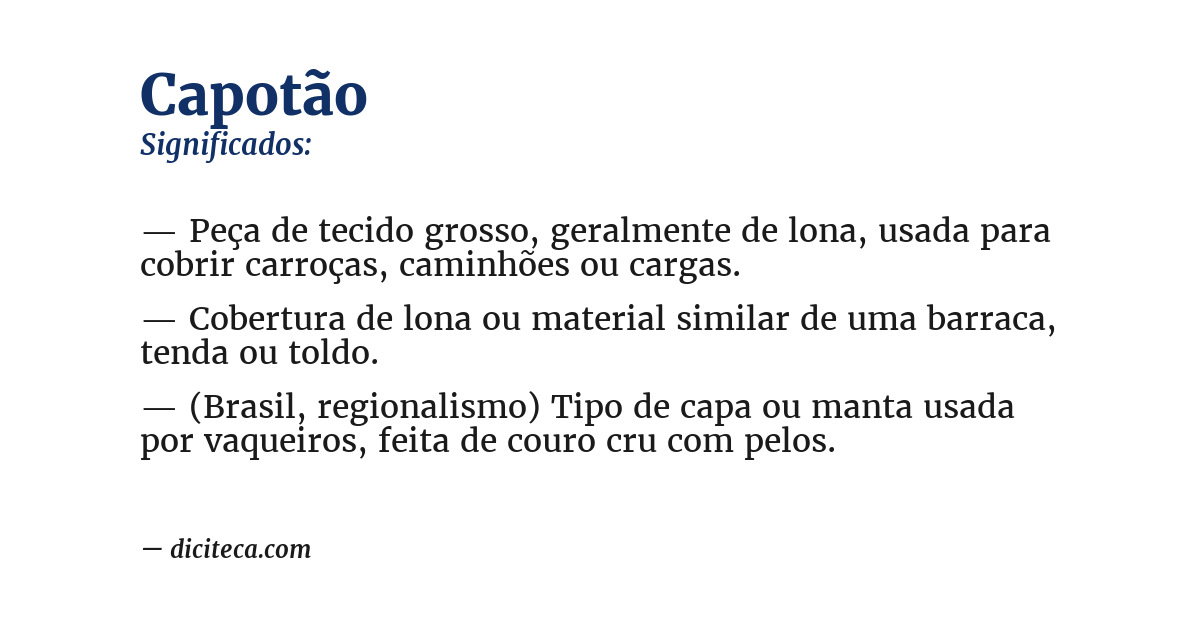 Significado de capotão
