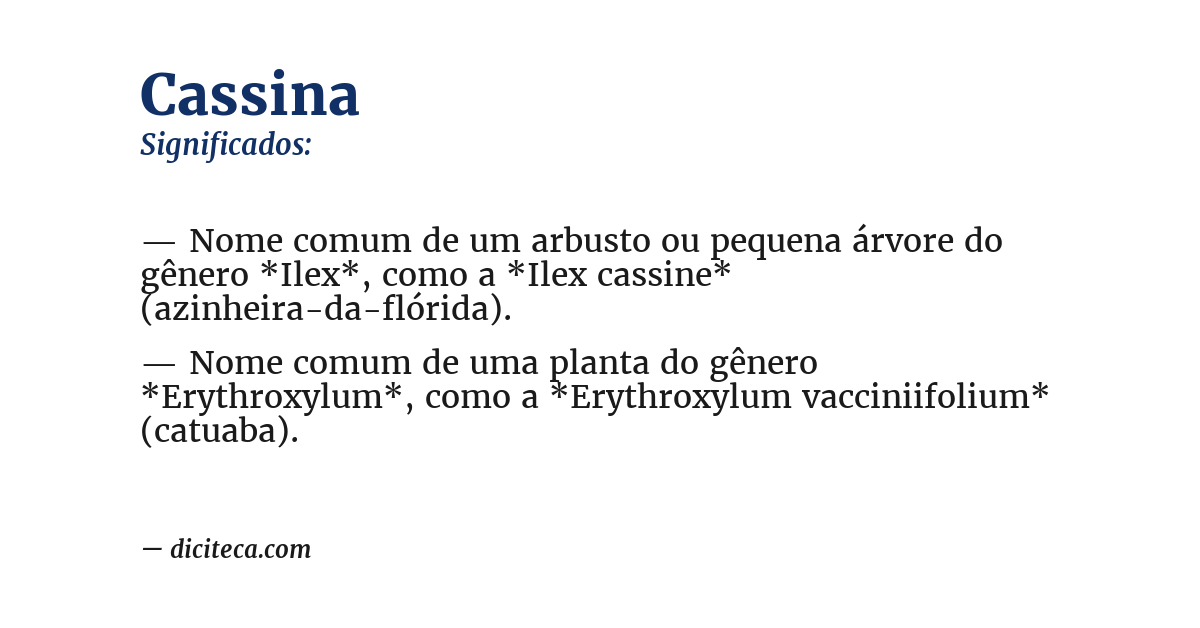 Significado de cassina