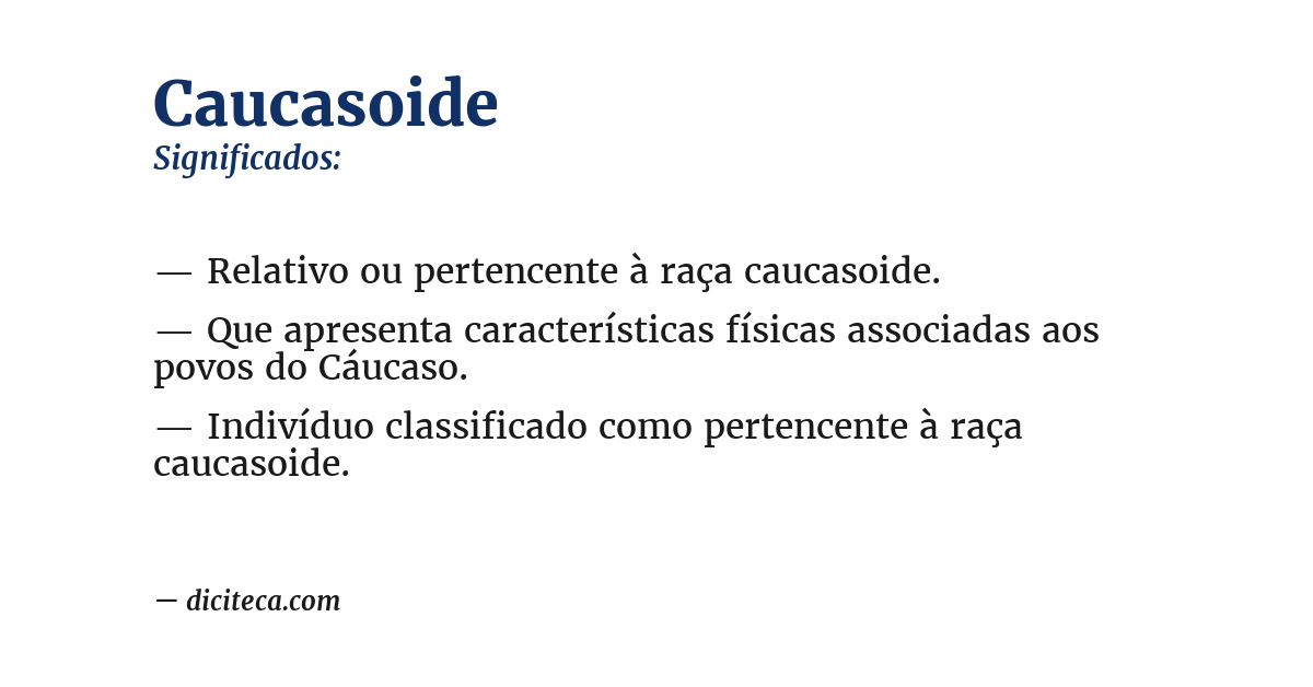 Significado de caucasoide