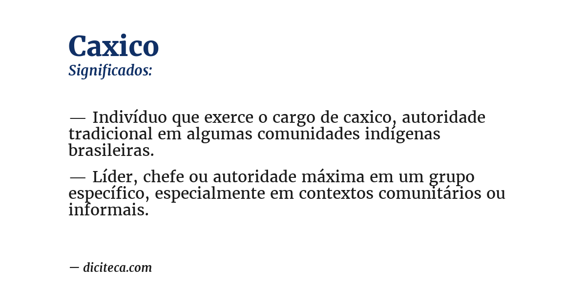 Significado de caxico