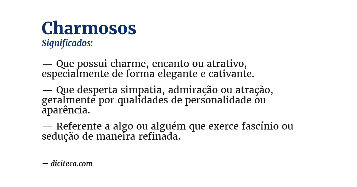 Significado de charmosos