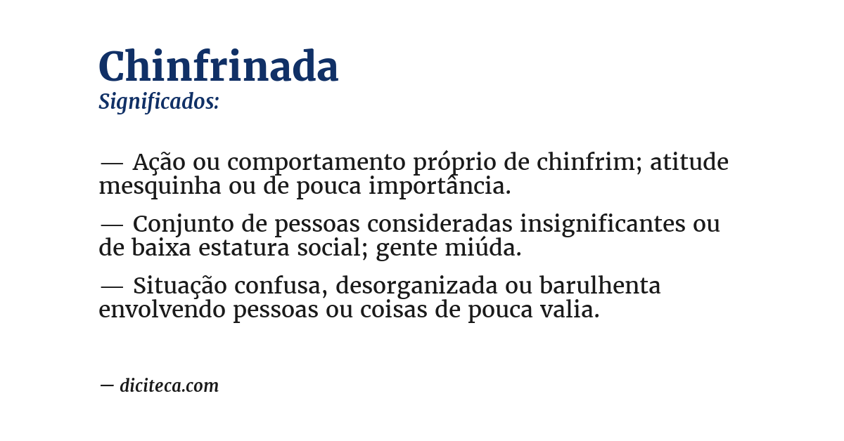 Significado de chinfrinada