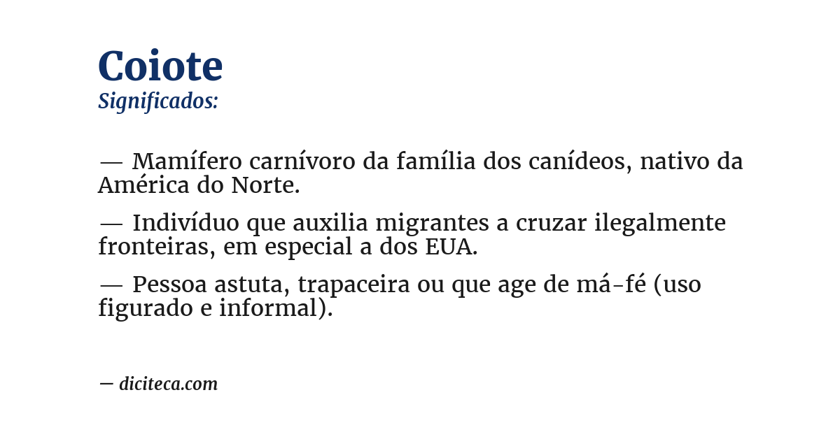 Significado de coiote