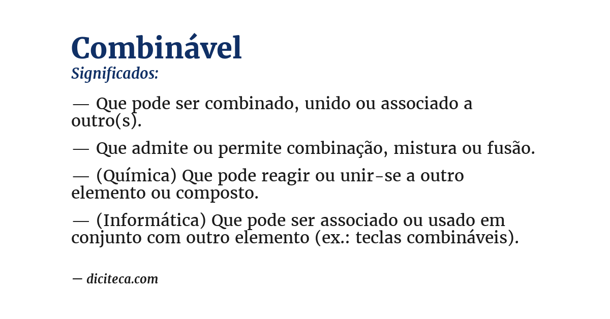 Significado de combinável