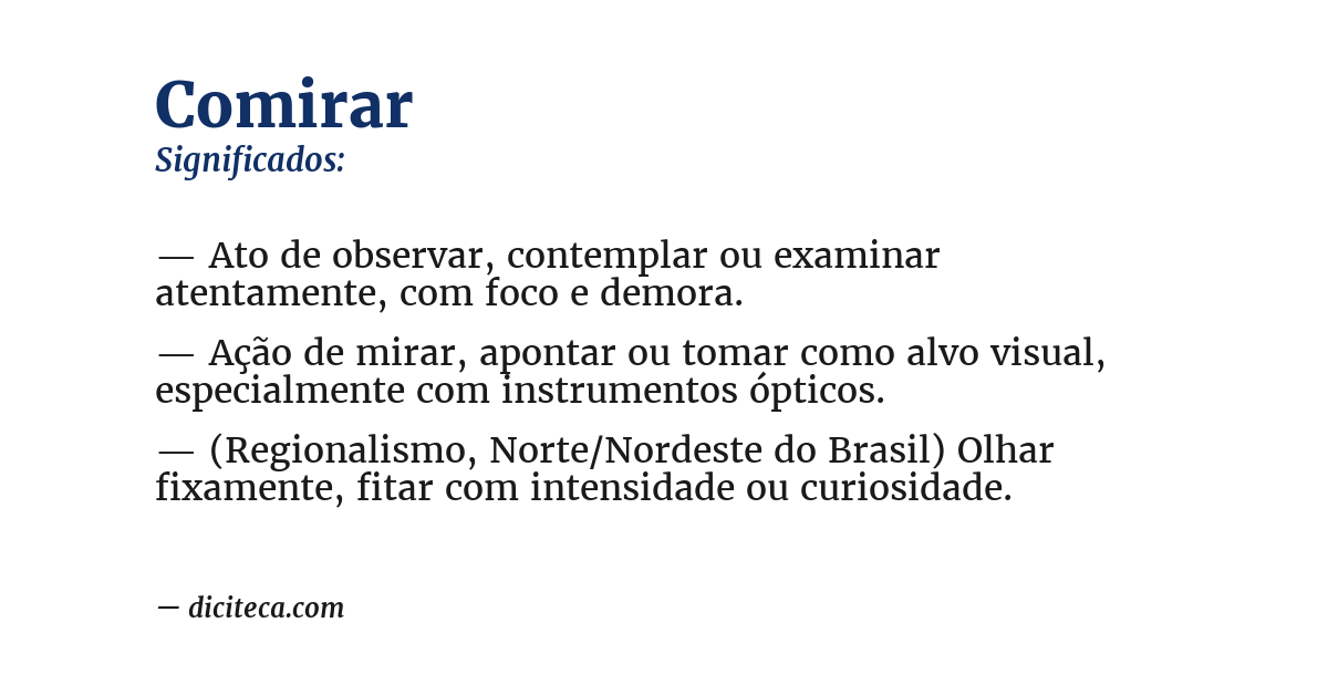 Significado de comirar