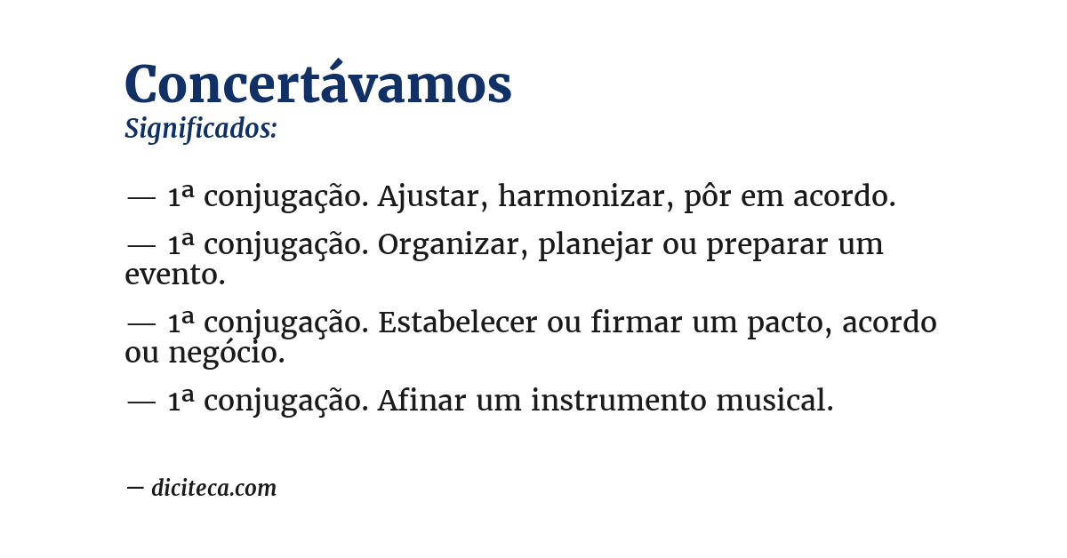 Significado de concertávamos
