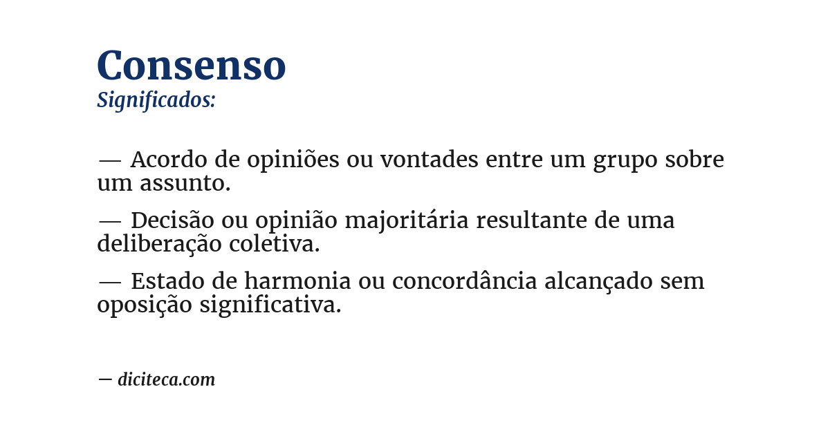 Significado de consenso